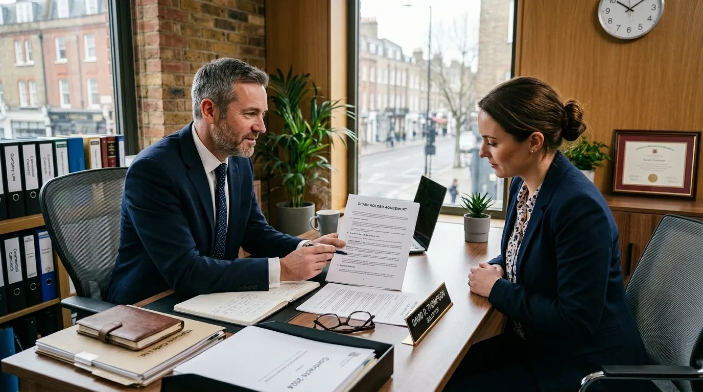 Advisor explaining agreement
