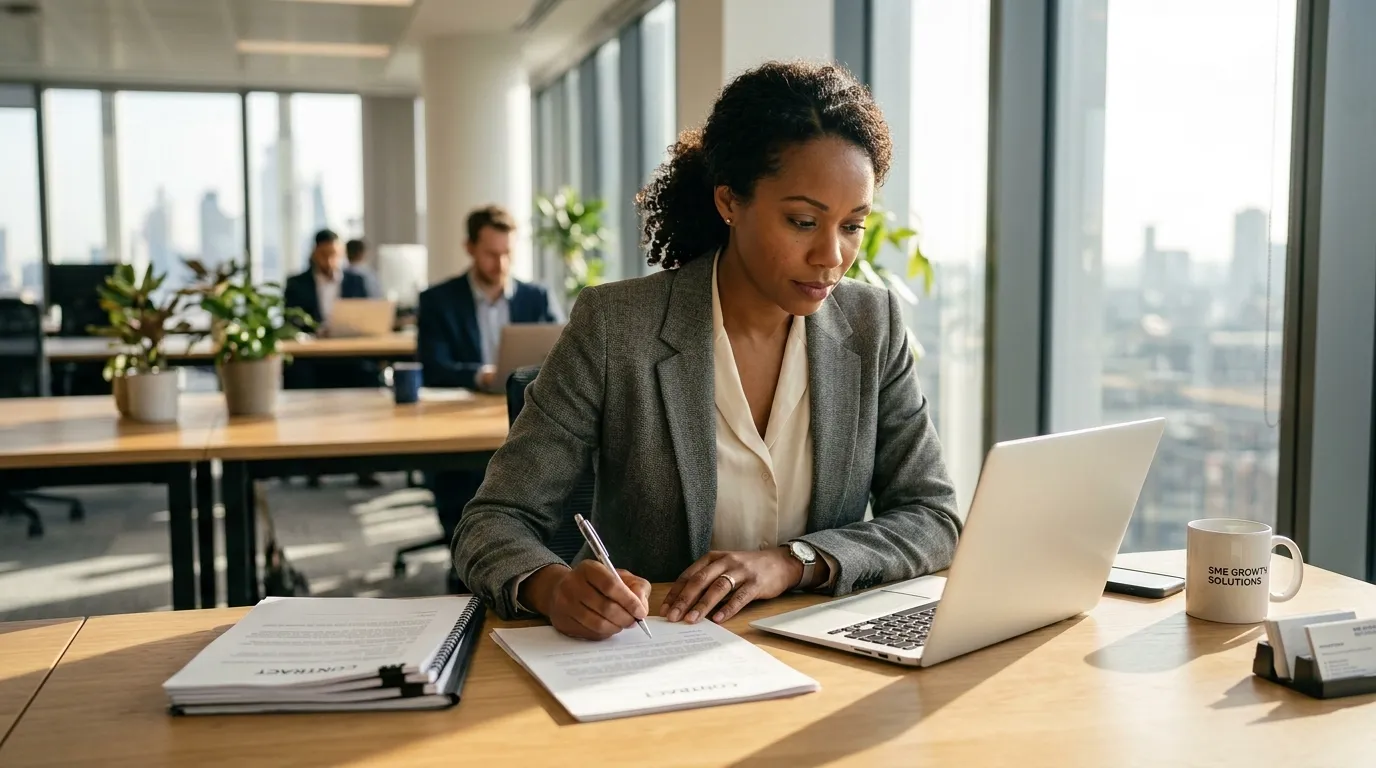 Person drafting contract