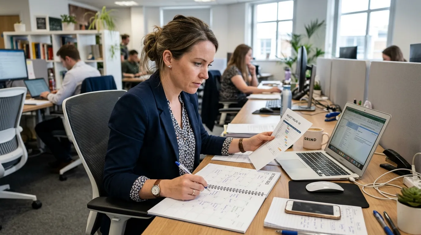 Person checking calendar